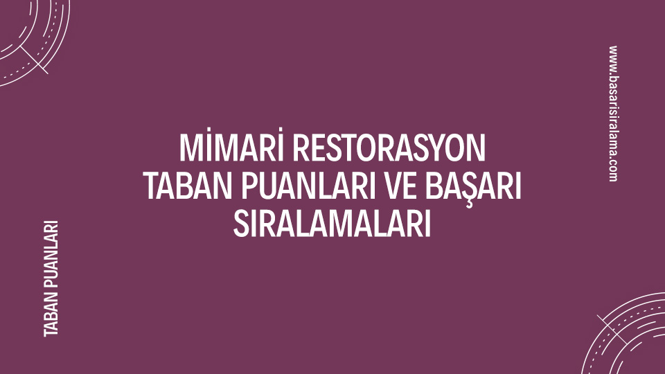 Mimari Restorasyon 2 Yıllık 2024 Taban Puanları ve Başarı Sıralamaları