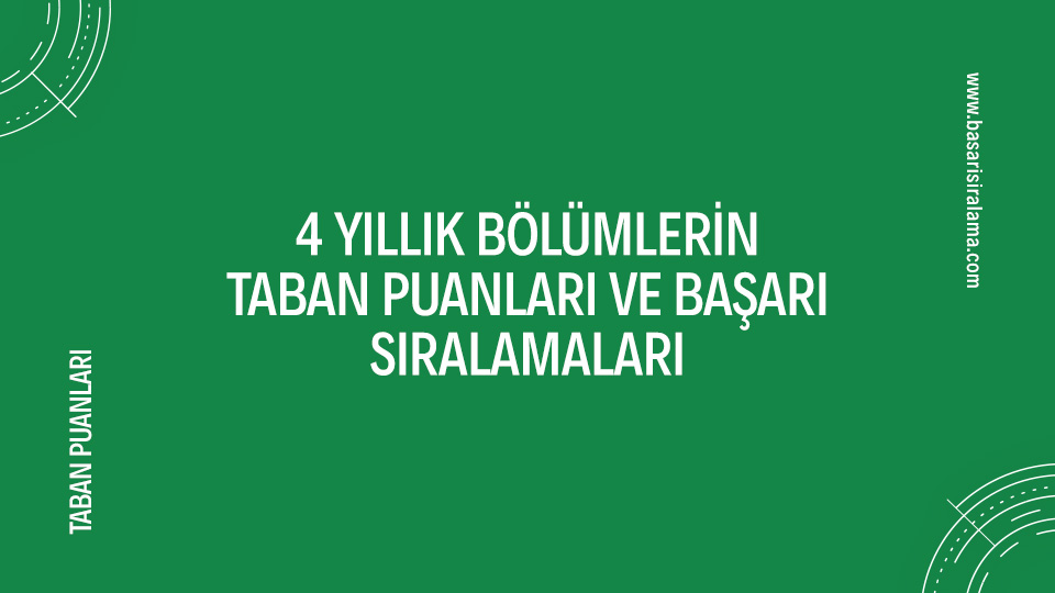 4 Yıllık Bölümlerin 2024 Üniversite Taban Puanları ve Başarı Sıralamaları